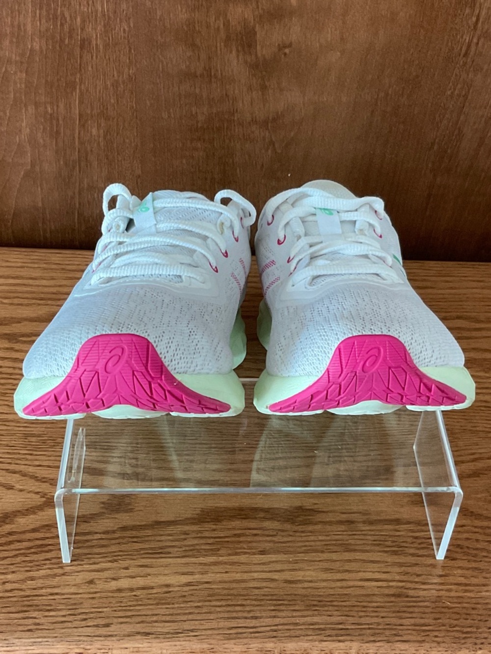 ASICS Women's White Sneakers with Mint Green & Pink Accents - Picture 4 of 6